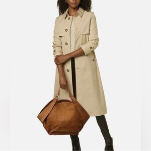 J. McLaughlin Jade Tan and Brown Suede Tote